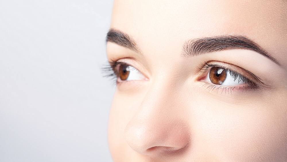 Close up of woman's brows after brow lift in Salt Lake City, UT